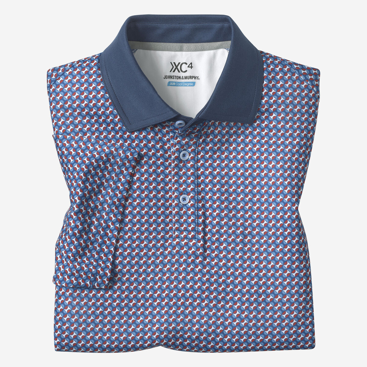 XC4&reg; Performance Solid-Collar Print Polos + Cool Degree&trade; image number null