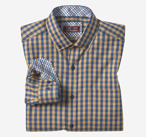 XC4® Performance Shirt - Orange/Navy Gingham