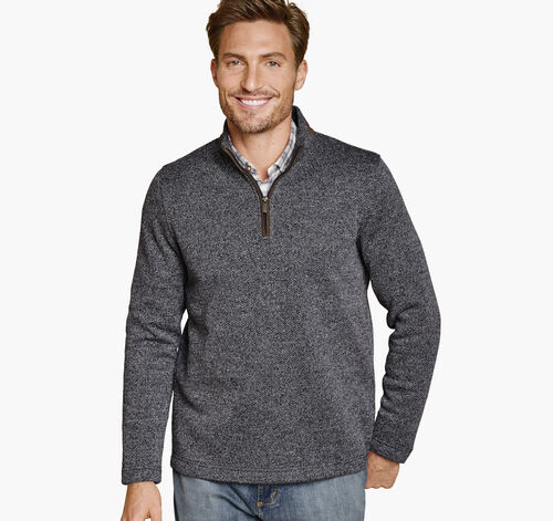 Marled Quarter-Zip - Gray/Brown