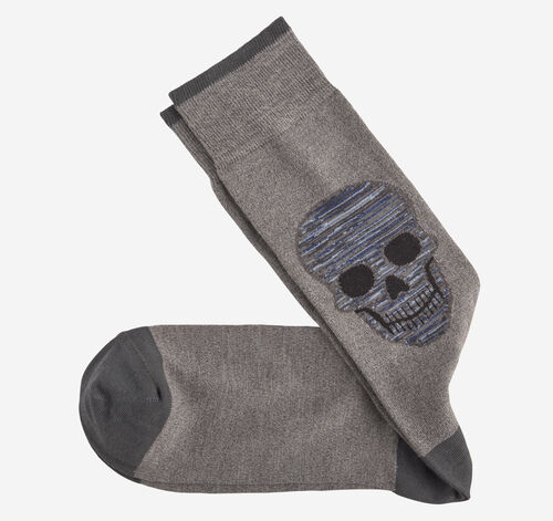 Novelty Socks - Charcoal Space-Dyed Large Skull