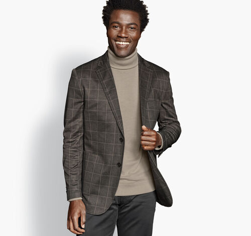 XC Flex® Knit Blazer - Brown Plaid