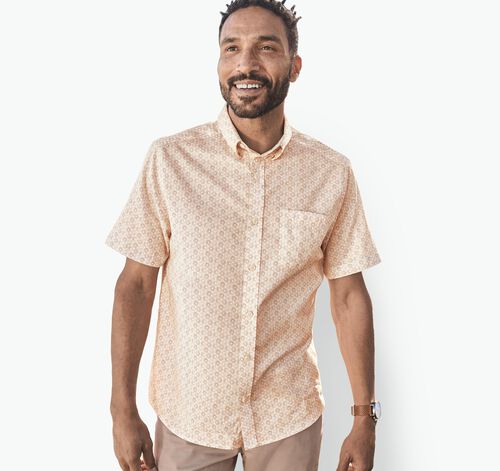 Printed Short-Sleeve Shirt - Rust Sun