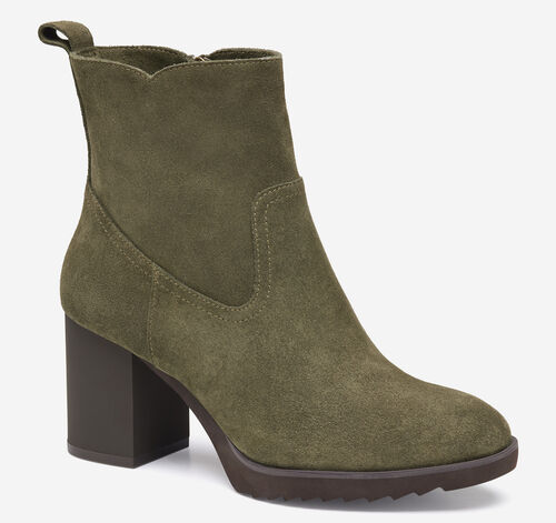 Izzie Bootie - Olive Waterproof Suede