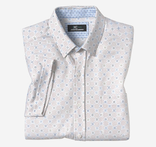 XC Flex® Short-Sleeve Birdseye Shirt - Tan Multi Dot