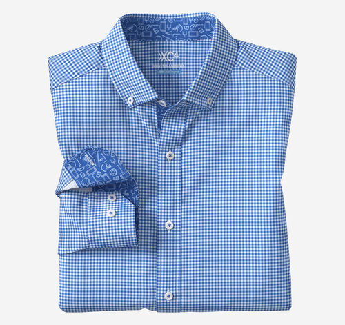Game Day Long-Sleeve Gingham Shirt - Royal