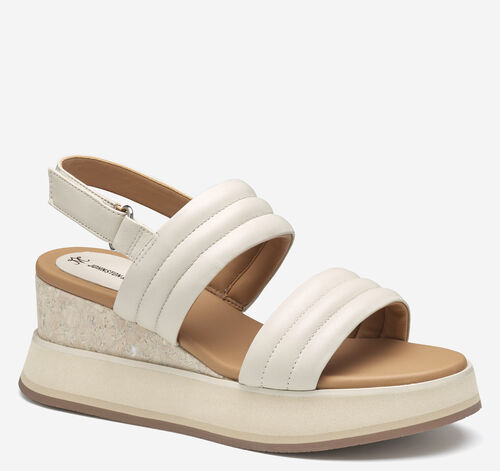 Colleen Double-Band Sandal - Bone Glove Leather
