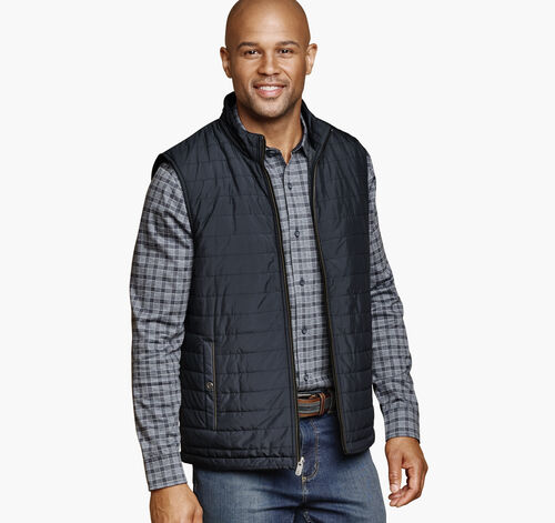 Reversible Vest - Navy/Navy Herringbone