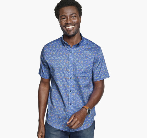 Printed Short-Sleeve Shirt - Navy Multi Cocktail