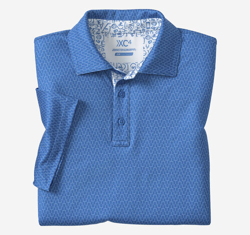 Game Day Goal Post Print Polo - Royal