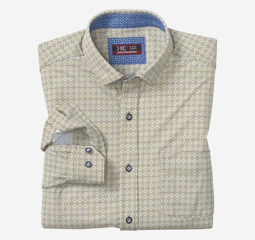 XC4® Motion Long-Sleeve Print Knit Shirt - Olive Geo Multi Grid