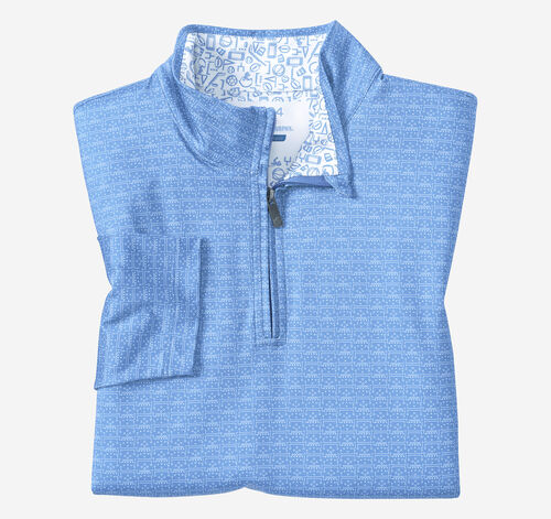 Game Day Plays Print Quarter-Zip - Light Blue