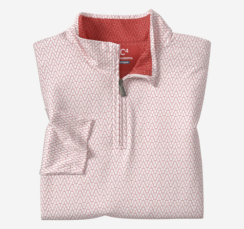 Game Day Goal Post Print Quater-Zip - Red