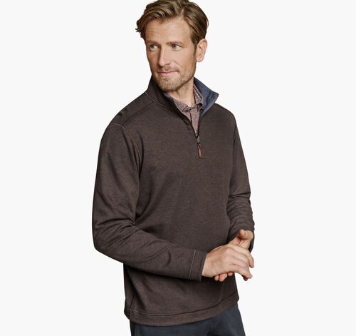 Icon Reversible Solid Quarter-Zip - Brown/Blue
