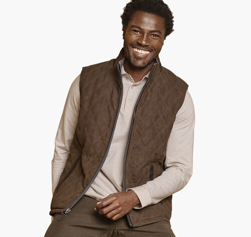 Upton Reversible Vest - Light Brown/Brown Plaid