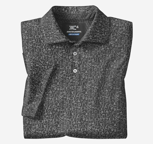 Game Day Multi-Sport Print Polo - Black
