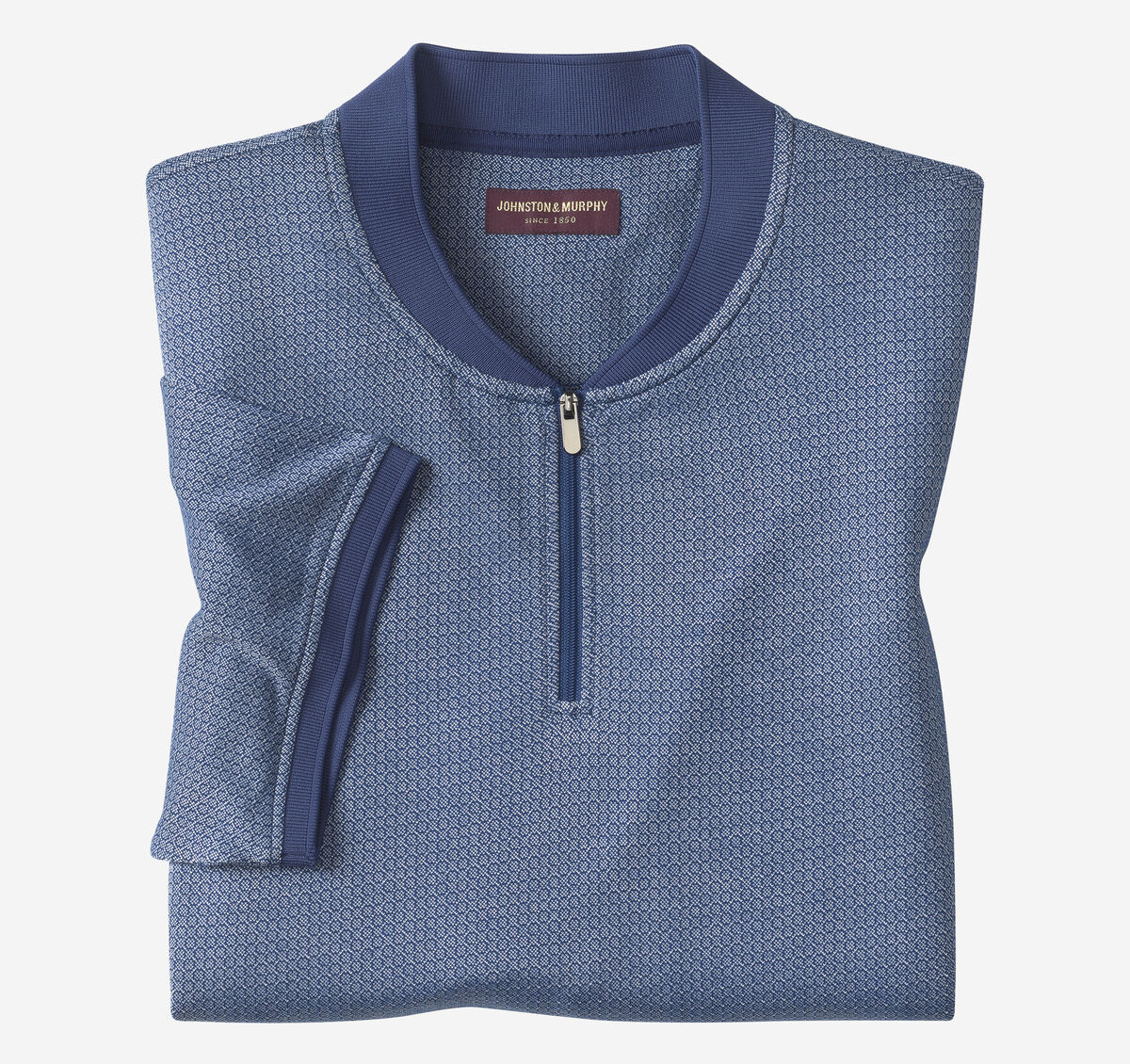 Jacquard Zip Polo image number null