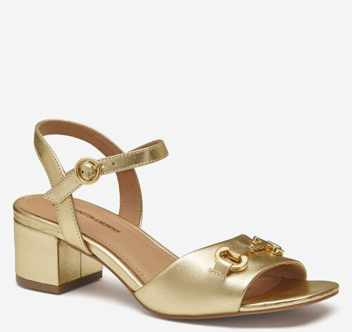 Edith Bit Sandal - Gold Metallic Sheepskin