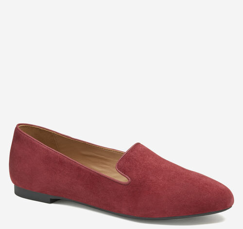 Delanie Loafer - Dark Red Kid Suede