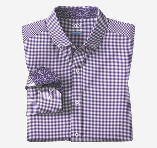 Game Day Long-Sleeve Gingham Shirt - Purple