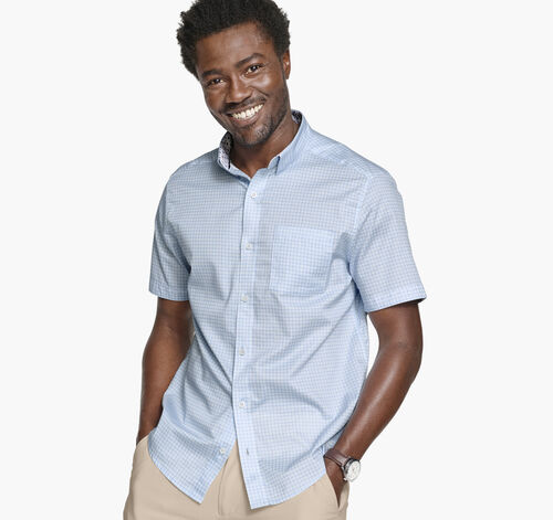 Printed Short-Sleeve Shirt - Blue Diamond