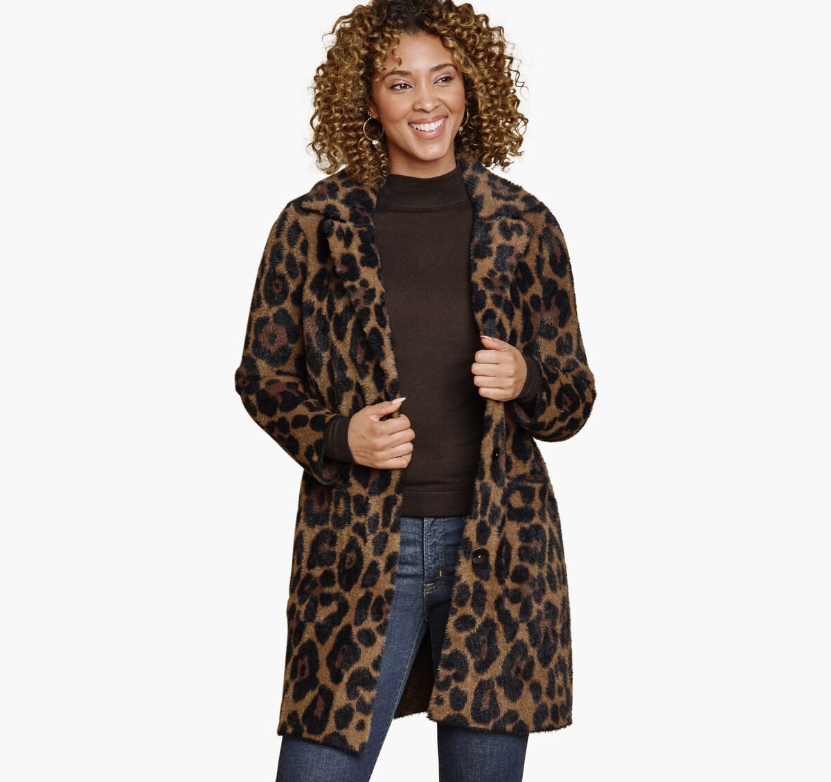 Leopard Eyelash Coatigan image number null