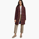 Shawl Collar Plaid Coat image number null
