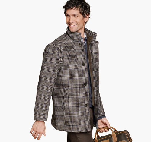 Upton Car Coat - Brown Plaid