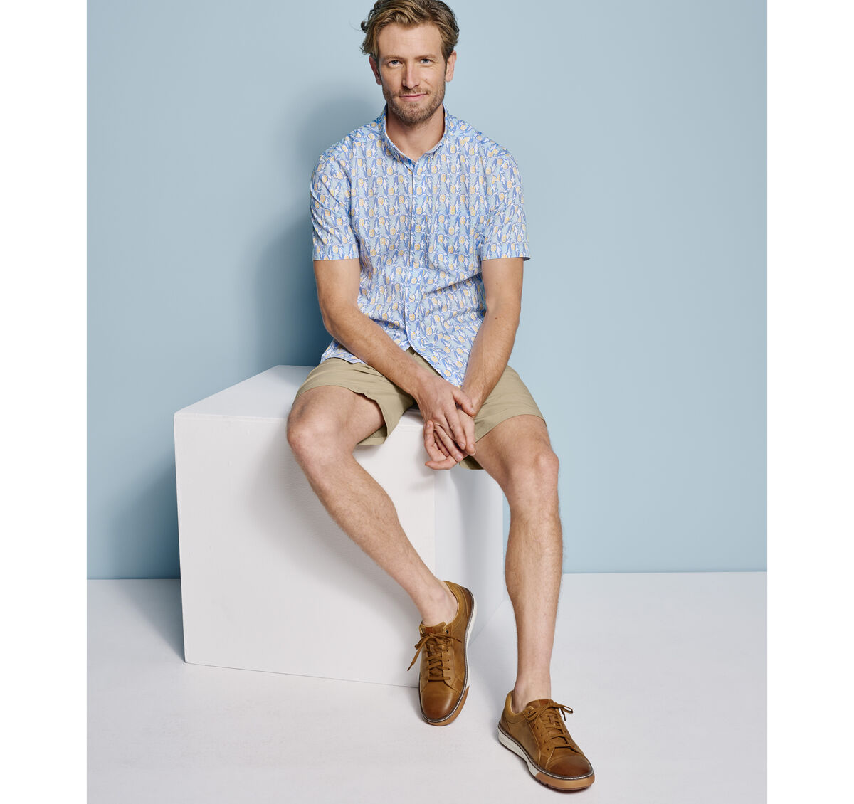 Printed Cotton Short-Sleeve Shirt image number null