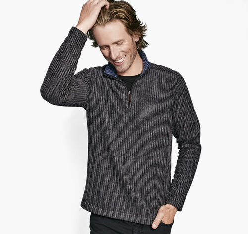 Waffle Quarter Zip - Charcoal
