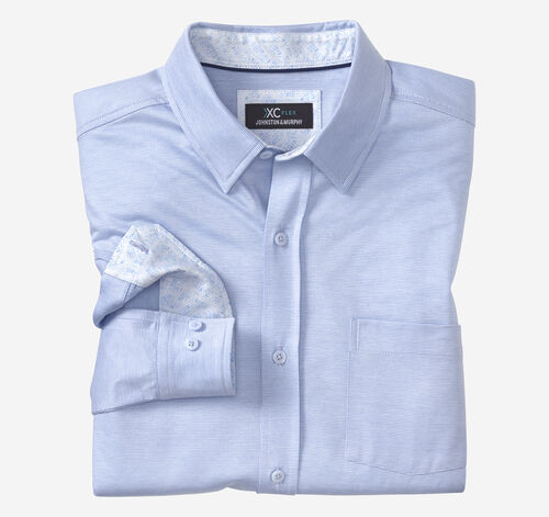 XC Flex® Stretch Long-Sleeve Shirt - Blue Birdseye