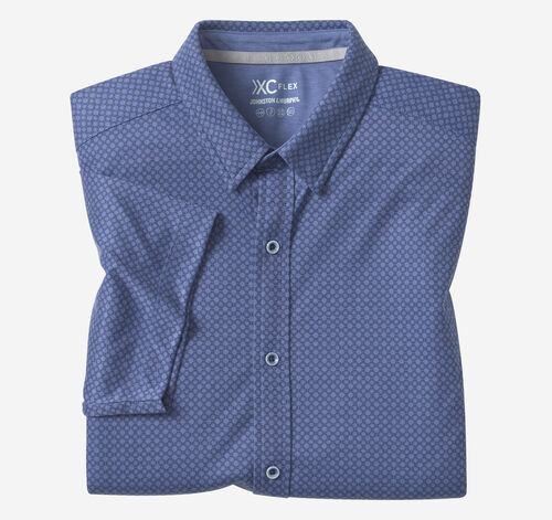 XC Flex® Short-Sleeve Print Knit Shirt - Blue Heather