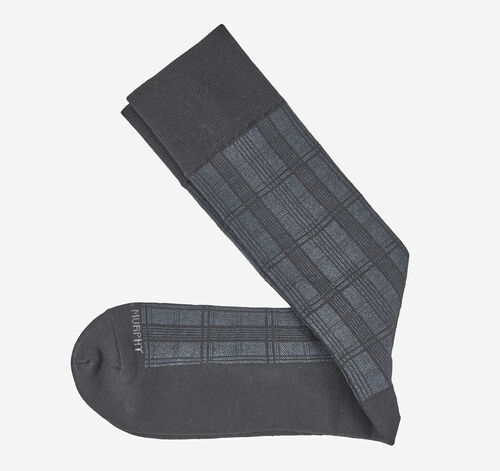 Patterned Dress Socks - Black Windowpane