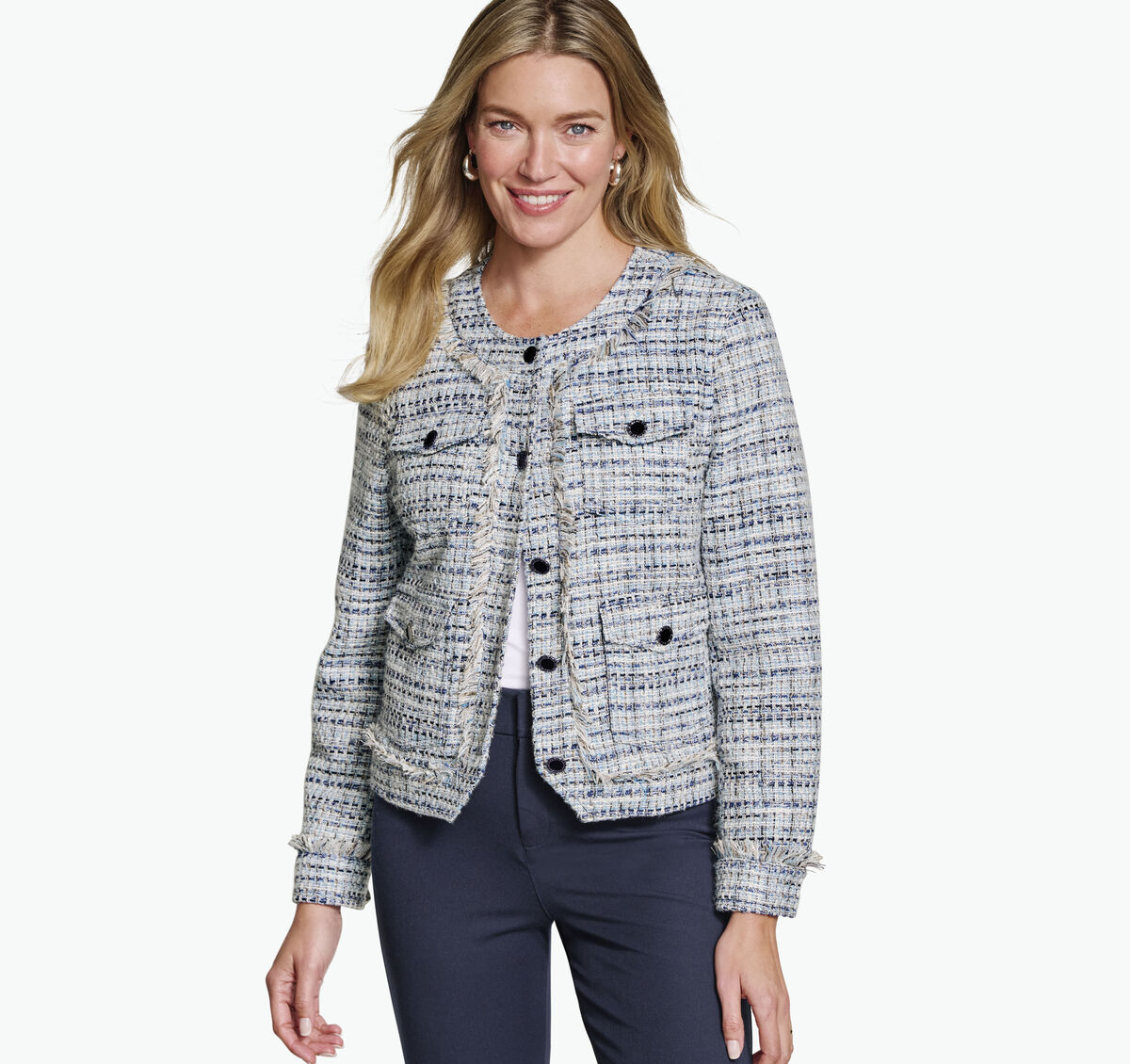 Tweed Jacket with Removable Hooded Bib image number null