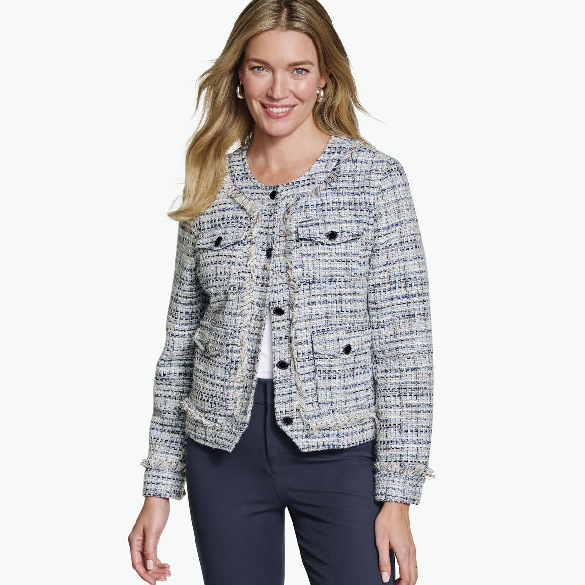 Tweed Jacket with Removable Hooded Bib image number null