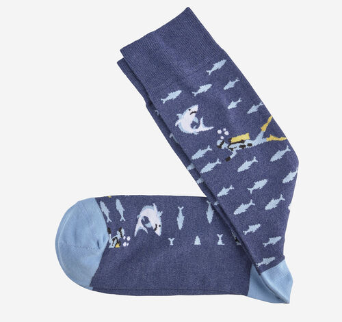Novelty Socks - Denim Sharks and Diver