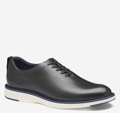 Upton One-Piece Perfed Plain Toe - Black Full Grain Leather