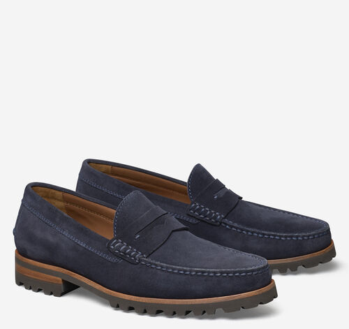 Baldwin Lug Penny Loafer - Navy English Suede
