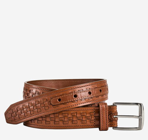 Woven-Center Laced Belt - Brown