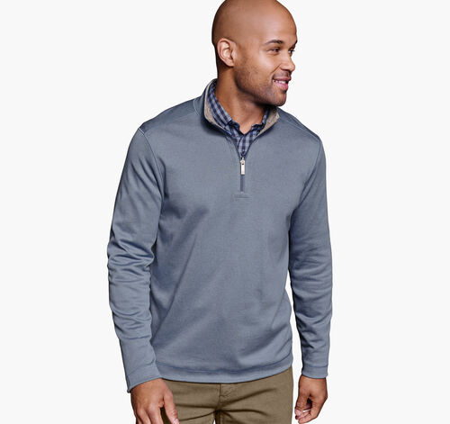 XC4® Performance Reversible Quarter-Zip - Light Blue/Tan