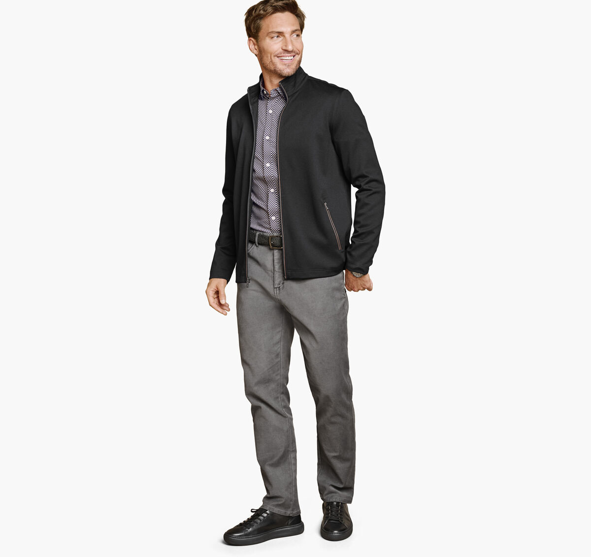 Textured Solid Full Zip image number null