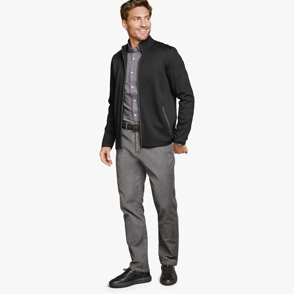 Textured Solid Full Zip image number null