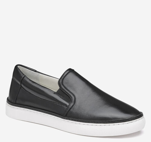Callie Double-Gore Slip-On - Black Glove Leather