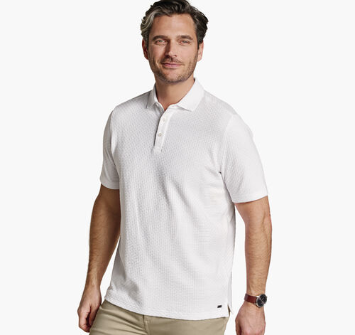 Tilson Textured-Weave Polo - White
