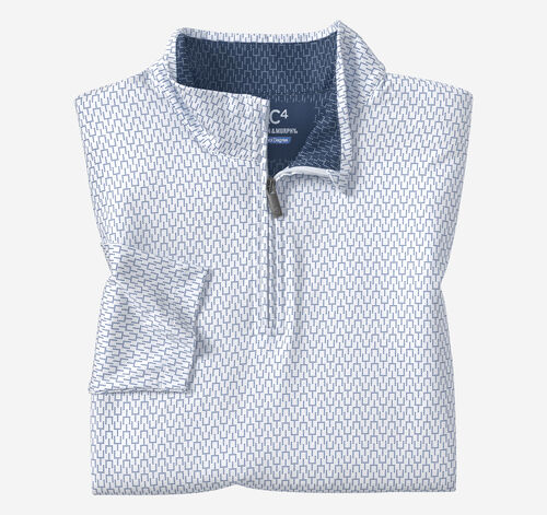 Game Day Goal Post Print Quater-Zip - Navy