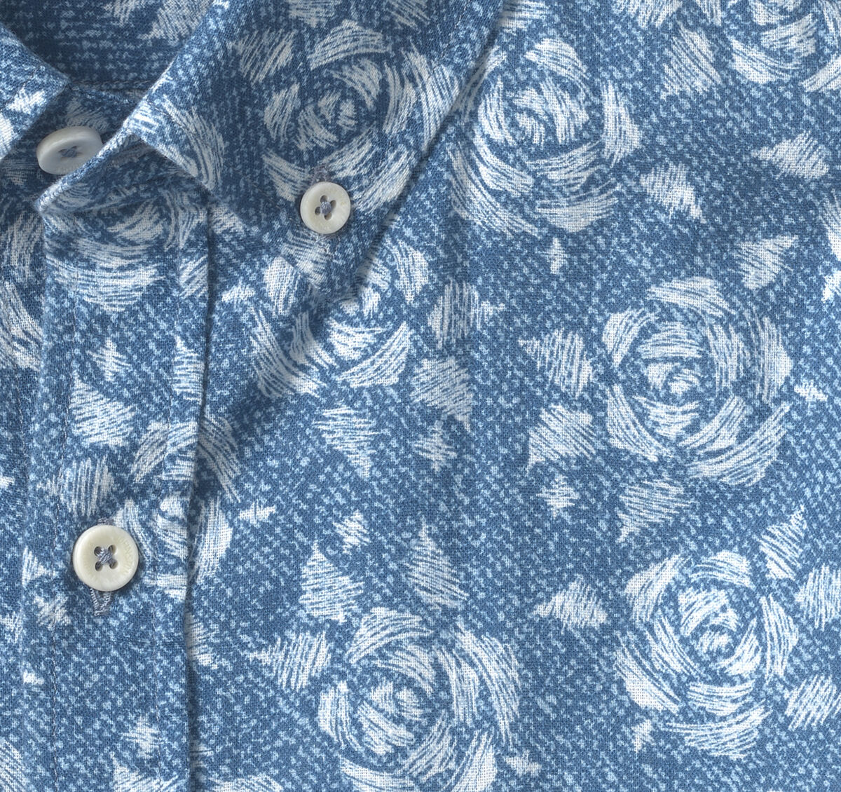 Cotton-Linen Short-Sleeve Print Shirt image number null