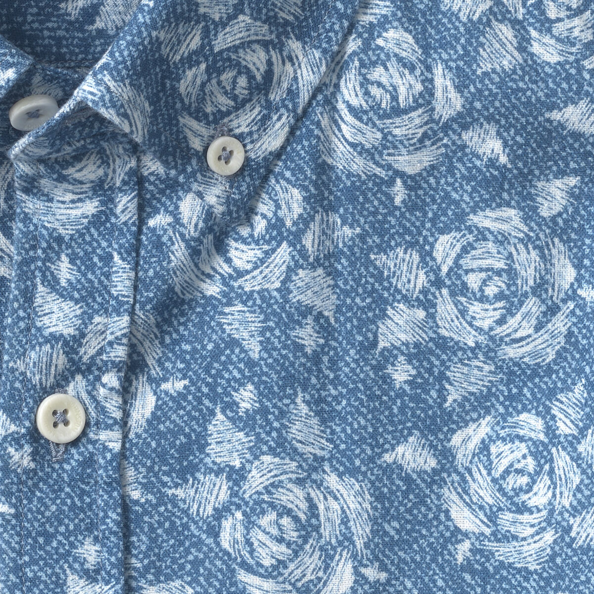 Cotton-Linen Short-Sleeve Print Shirt image number null