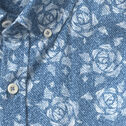Cotton-Linen Short-Sleeve Print Shirt image number null