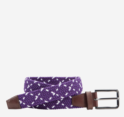 Game Day Woven Stretch-Knit Belt - Purple