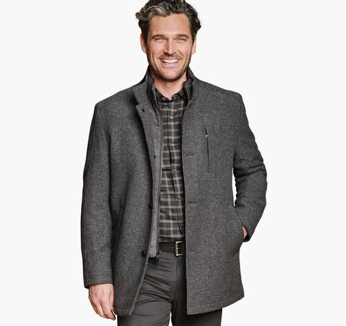 Upton Car Coat - Charcoal Mini Check