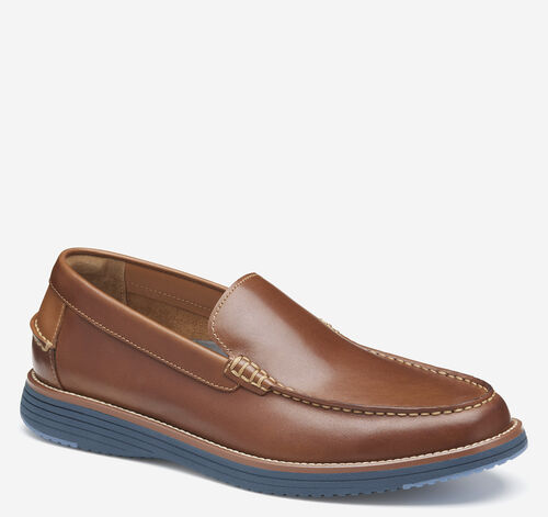 Upton Venetian Loafer - Tan Full Grain/Blue Sole